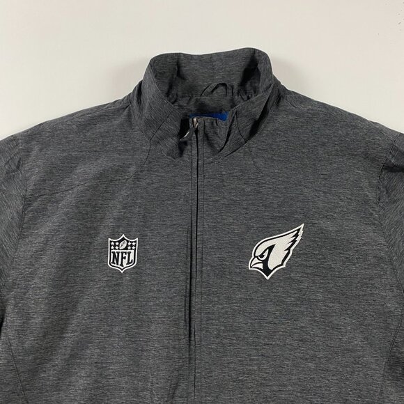 Arizona Cardinals Reebok On Field Jacket Mens XL Gray Nylon NFL Football Gray - Picture 2 of 15